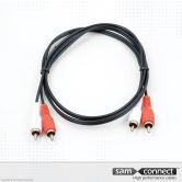 2x RCA til 2x RCA kabel, 1 m, han/han