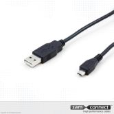 USB A til Micro USB 2.0 kabel, 0.7m, han/han