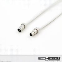 Coax RG 6 kabel, IEC stik, 1.5m, han/hun