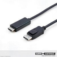 Displayport til HDMI kabel, 1.8m, han/han