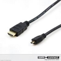 Micro HDMI til HDMI kabel, 3m, han/han