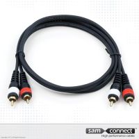 2x RCA til 2x RCA Pro serie kabel, 1m, han/han