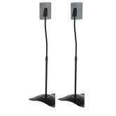 Højttaler gulvstativ, surround, sort, 2 stk