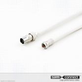 Coax RG 59 kabel, IEC til F, 3 m, hun/han